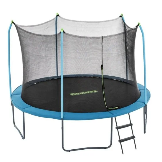 bestway 3.66m x 2.78m xtreme air trampoline 1 trampoline 1 spring-loading tool 5 anchors 10 foot pads 1 ladder age 6